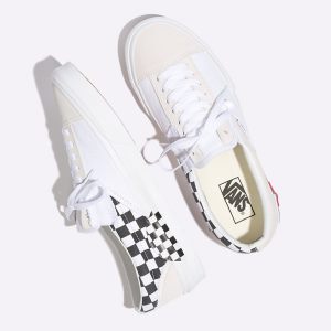 Vans Erkek Kaykay Ayakkabısı Checkerboard Slip-On Cap Beyaz/Siyah | 77754-271